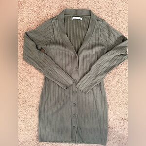 Abercrombie & Fitch Olive Ribbed Mini Dress